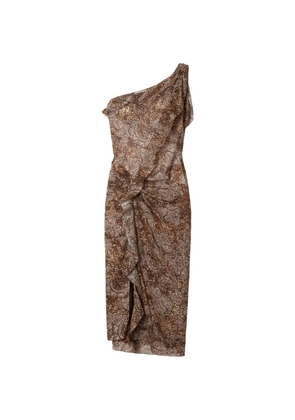 ISABEL MARANT Charlota floral-pattern midi dress - Brown