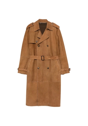 Canali belted double-breasted jacket - Brown