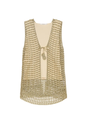 MALIPARMI crochet knot vest - Gold