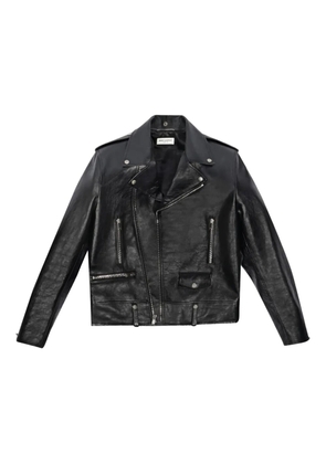 Saint Laurent epaulettes zip biker jacket - Black