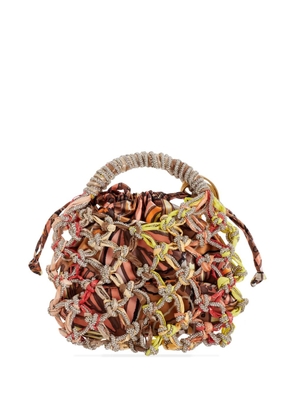 Kurt Geiger London Macrame crystal tote bag - Brown