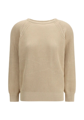 Saint Laurent long-sleeve cotton sweater - Neutrals