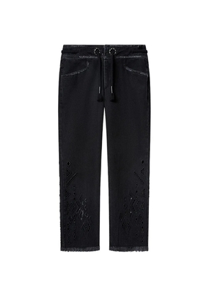 ISABEL MARANT Alison fringed-hem jeans - Black