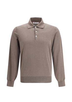 Brunello Cucinelli button long-sleeve polo shirt - Neutrals