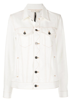 Palm Angels logo-print denim jacket - White