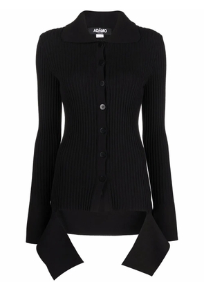ANDREĀDAMO cut-out detail long-sleeve ribbed cardigan - Black