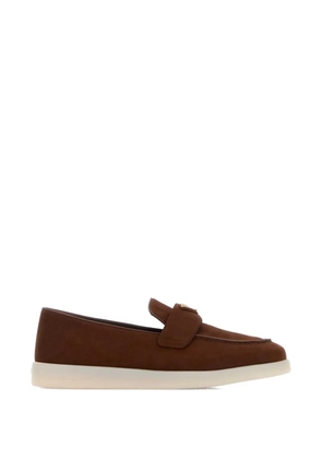 Prada triangle-logo loafers - Brown