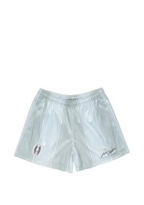 Acne Studios striped logo shorts - Blue