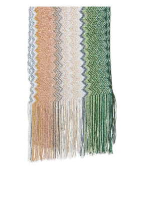 Missoni zigzag fringed scarf - Green