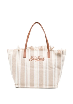 MC2 Saint Barth City striped fringed tote bag - Neutrals