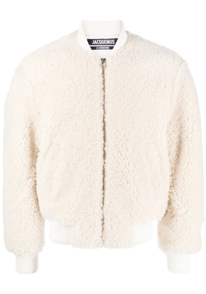 Jacquemus Le Blouson Pilou shearling bomber jacket - White