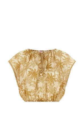 ERES Crocodile patterned top - Neutrals