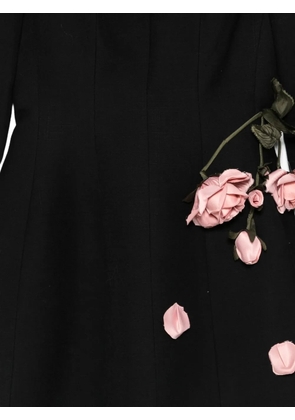 Cristina Savulescu The Promised floral-appliqué mini dress - Black
