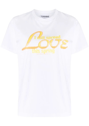 GANNI Love short-sleeve T-shirt - White