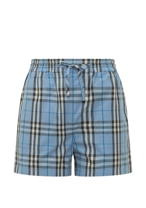 Burberry check drawstring shorts - Blue
