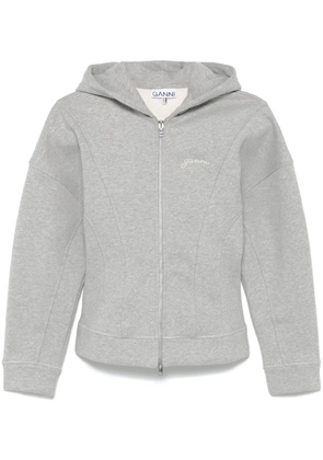 GANNI embroidered-logo jacket - Grey