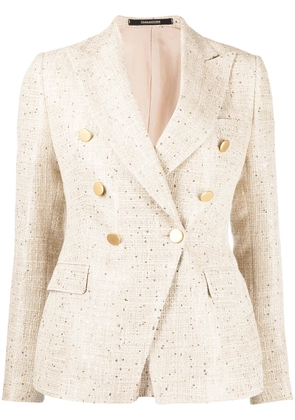 Tagliatore double-breasted sequin-embellished blazer - Gold