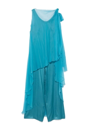 Alberta Ferretti cape-detail jumpsuit - Blue