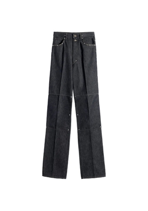 LEMAIRE high-waisted studded straight trousers - Blue