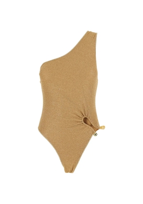 Oséree Lumière one-shoulder swimsuit - Gold