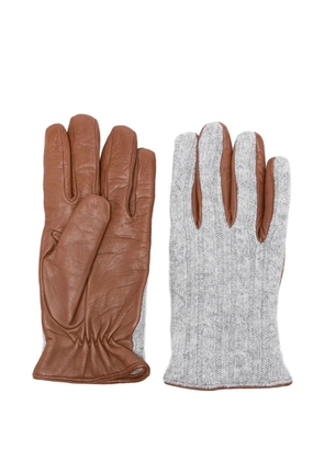 Eleventy cable-knit gloves - Brown