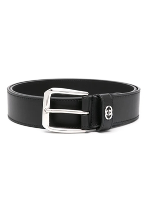 Gucci Interlocking G-plaque leather belt - Black