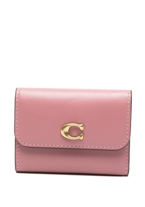 Coach logo-plaque leather wallet - Pink