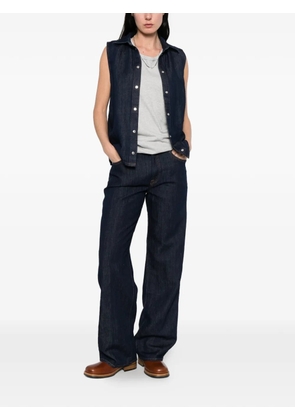 7 For All Mankind snap-button sleeveless shirt - Blue