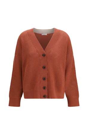 Brunello Cucinelli buttoned cashmere cardigan - Orange