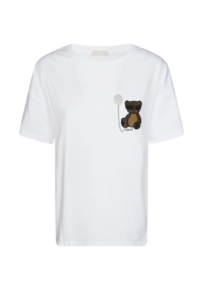 LIU JO beaded appliqué T-shirt - White