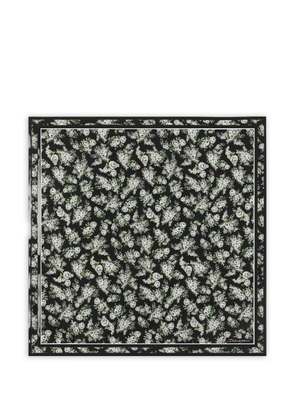 Dolce & Gabbana 70X70 small flower bouquet-print silk twill scarf - Black