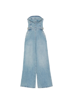 Elisabetta Franchi buckle-detail strapless jumpsuit - Blue