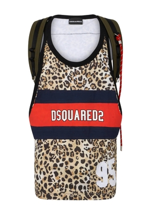 DSQUARED2 animal-print tank top - Brown