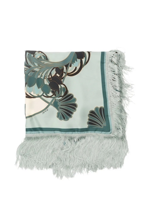 La DoubleJ blooming tulip fringed scarf - Blue