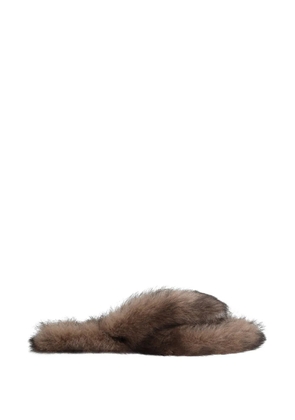 Dolce & Gabbana shearling flip-flops - Brown