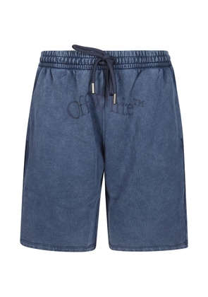 Off-White dawstring cotton shorts - Blue