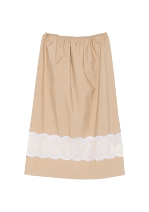 Carven lace-trim midi skirt - Neutrals