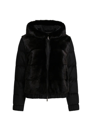 CAMÉLIA hooded fur coat - Black