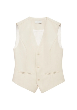 ANINE BING Mario button V-neck waistcoat - Neutrals