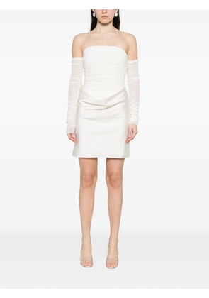 ROTATE BIRGER CHRISTENSEN ruched mesh mini dress - Neutrals