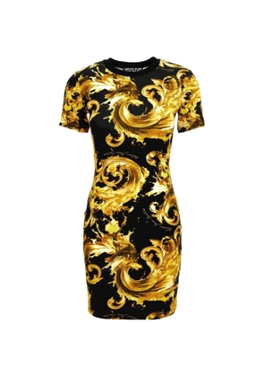 Versace Jeans Couture baroque-print mini dress - Black