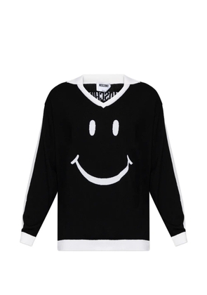 Moschino smiley-print sweater - Black
