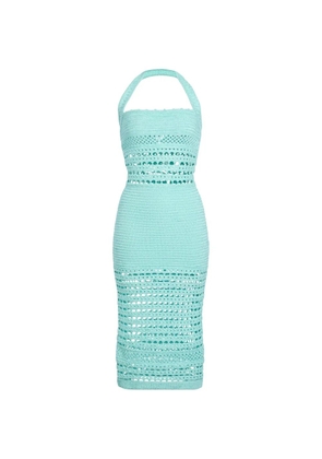 Retrofete Jaycee crochet halter midi dress - Blue
