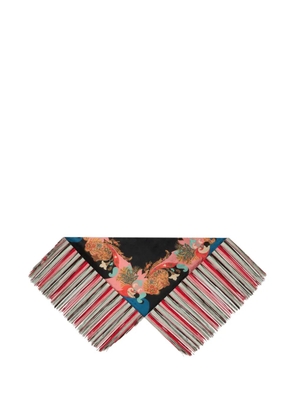 ETRO fringing floral paisley scarf - Black