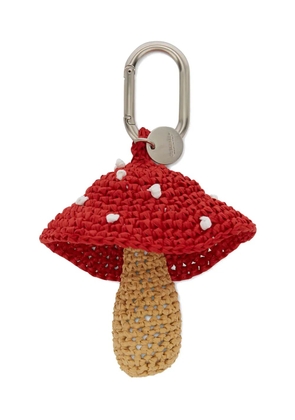 Jil Sander woven raffia mushroom charm - White