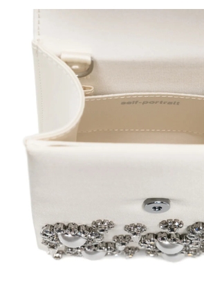 Self-Portrait bow-embellished tote bag - Neutrals