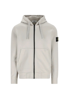 Stone Island zip logo hoodie - Neutrals