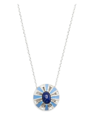 AKANSHA SETHI lapis lazuli enamel Button necklace - Silver
