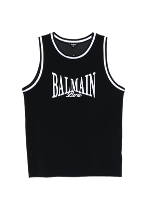 Balmain logo-embroidered tank top - Black