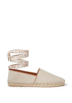 Stella McCartney logo-lettering flat espadrilles - Neutrals
